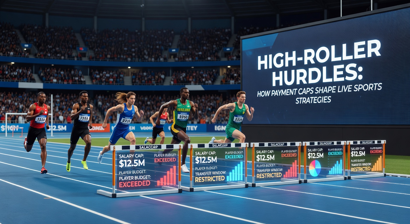 High-roller aan een scherm met live odds, fronsend bij een storingsmelding over betalingslimiet tijdens een spannende wedstrijd